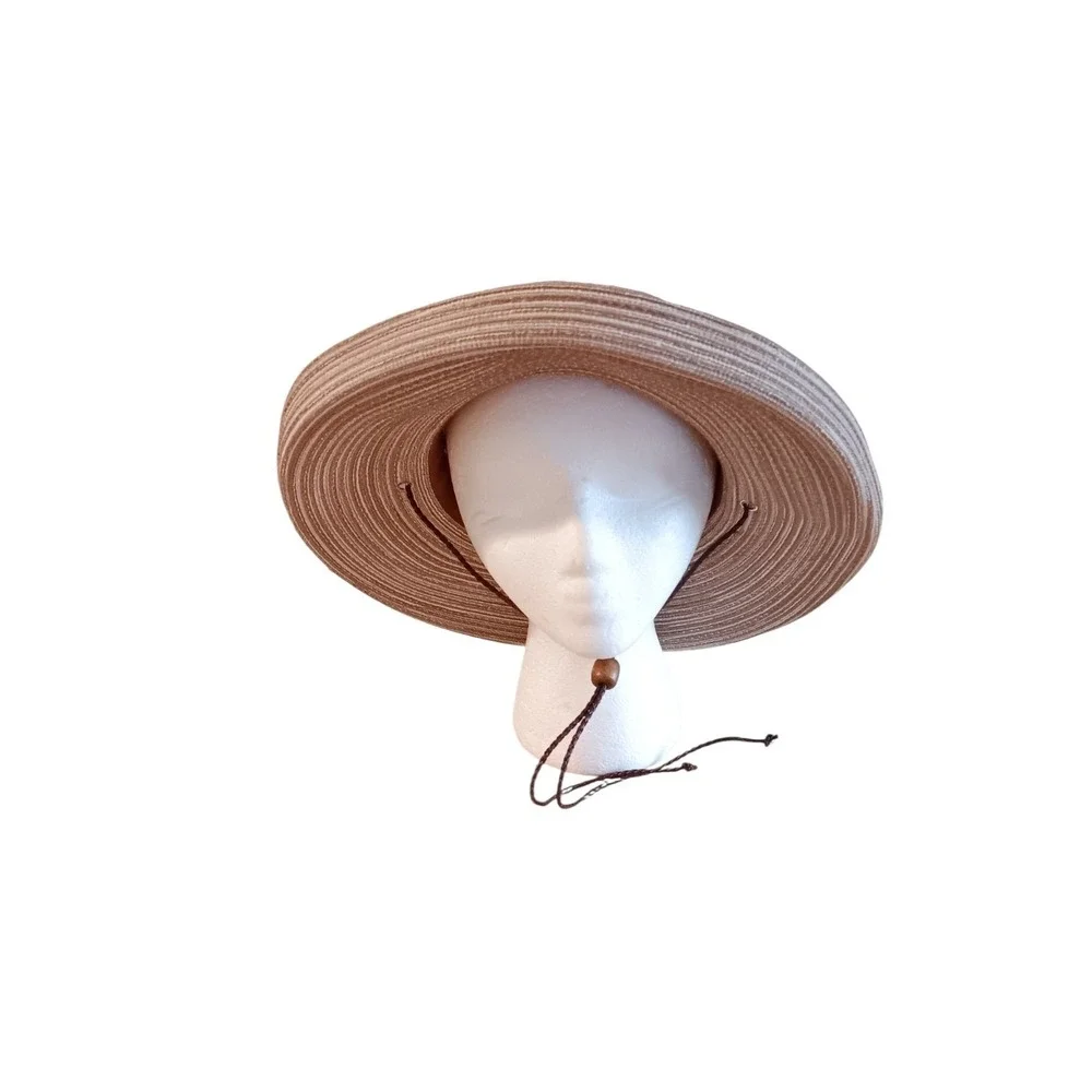 San Diego Hat Company Beige Wide Brim Sun Hat with Chin Cord